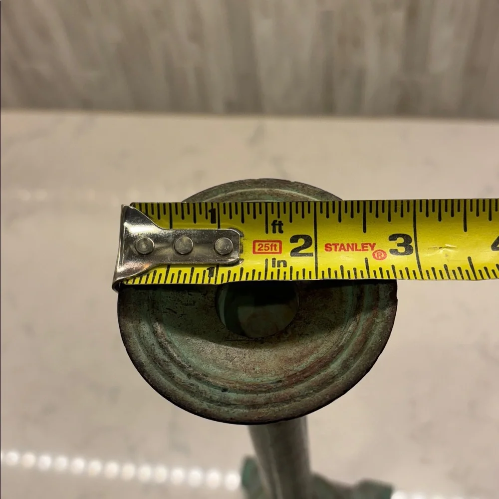 Antique/Vintage Wash Patina Metal Candle Holder